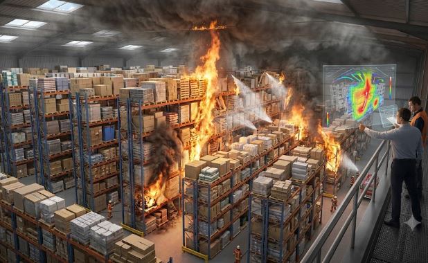 Phân tích kịch bản cháy lan trong kho hàng có giá kệ cao và mật độ lưu trữ lớn
